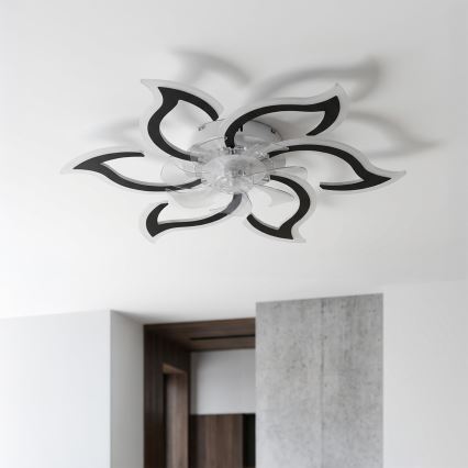 Brilagi - LED-hämardatav laeventilaator LED/34W/230V, läbimõõt 83 cm, must + kaugjuhtimispult