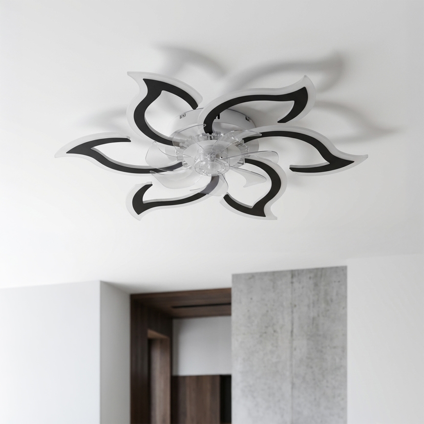 Brilagi - LED-hämardatav laeventilaator LED/34W/230V, läbimõõt 83 cm, must + kaugjuhtimispult