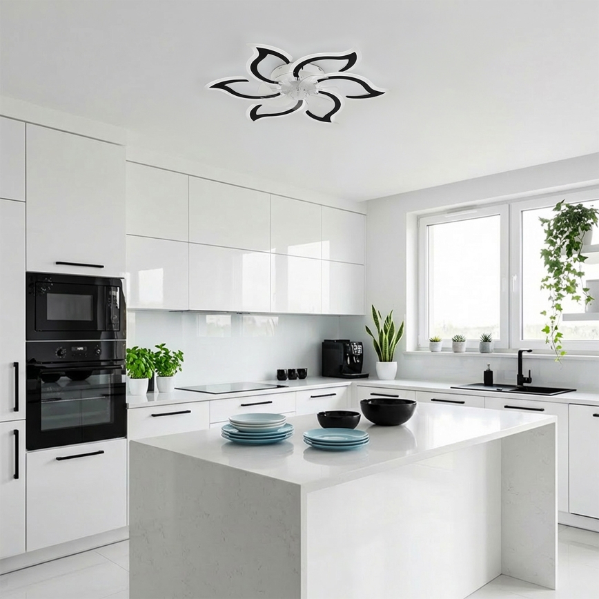 Brilagi - LED-hämardatav laeventilaator LED/34W/230V, läbimõõt 83 cm, must + kaugjuhtimispult