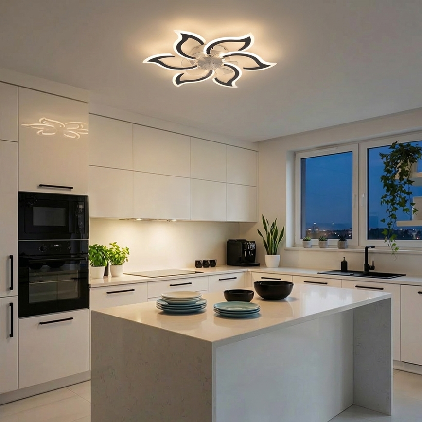 Brilagi - LED-hämardatav laeventilaator LED/34W/230V, läbimõõt 83 cm, must + kaugjuhtimispult
