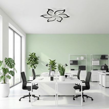 Brilagi - LED-hämardatav laeventilaator LED/34W/230V, läbimõõt 83 cm, must + kaugjuhtimispult