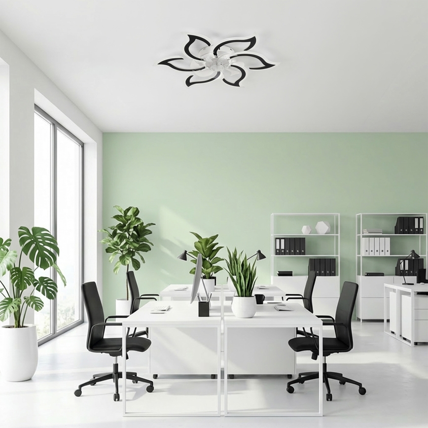 Brilagi - LED-hämardatav laeventilaator LED/34W/230V, läbimõõt 83 cm, must + kaugjuhtimispult