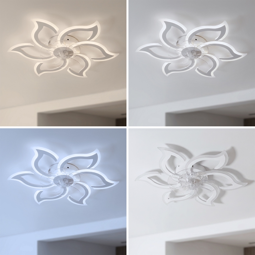 Brilagi - LED-hämardatav laeventilaator, LED/34W/230V, läbimõõt 83 cm, valge + kaugjuhtimispult