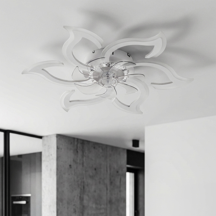 Brilagi - LED-hämardatav laeventilaator, LED/34W/230V, läbimõõt 83 cm, valge + kaugjuhtimispult