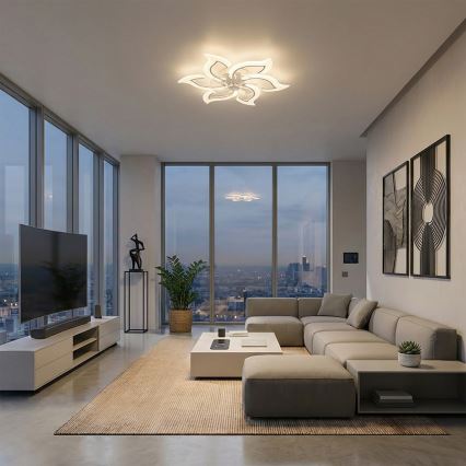 Brilagi - LED-hämardatav laeventilaator, LED/34W/230V, läbimõõt 83 cm, valge + kaugjuhtimispult