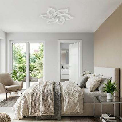 Brilagi - LED-hämardatav laeventilaator, LED/34W/230V, läbimõõt 83 cm, valge + kaugjuhtimispult