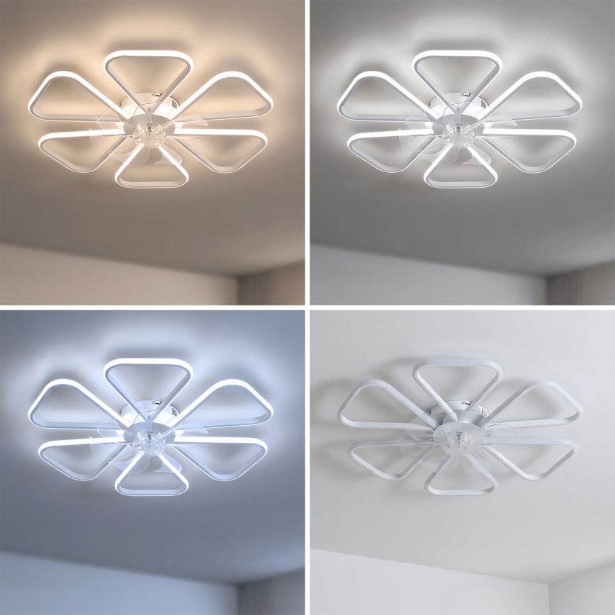 Brilagi - LED hämardatav laeventilaator LED/38W/230V 3000-6500K läbimõõt 76 cm valge + kaugjuhtimispult