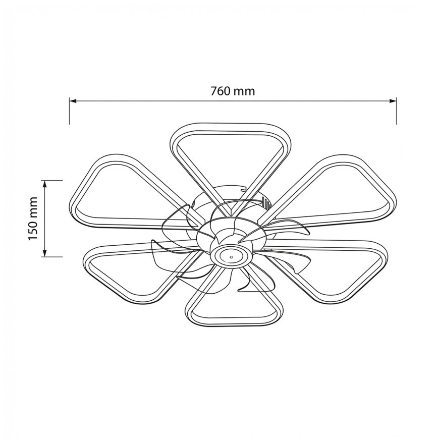 Brilagi - LED hämardatav laeventilaator LED/38W/230V 3000-6500K läbimõõt 76 cm valge + kaugjuhtimispult