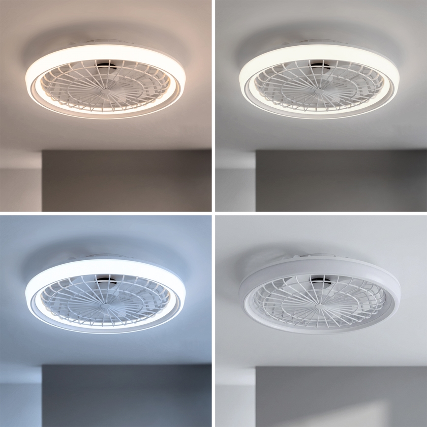 Brilagi - Hämardatav LED-laeventilaator, LED/40W/230V, 3000–6500K, läbimõõt 48 cm, valge + kaugjuhtimispult