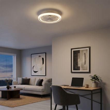 Brilagi - Hämardatav LED-laeventilaator, LED/40W/230V, 3000–6500K, läbimõõt 48 cm, valge + kaugjuhtimispult