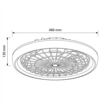Brilagi - Hämardatav LED-laeventilaator, LED/40W/230V, 3000–6500K, läbimõõt 48 cm, valge + kaugjuhtimispult