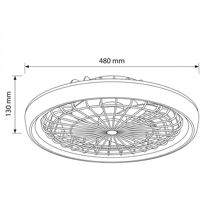 Brilagi - Hämardatav LED-laeventilaator, LED/40W/230V, 3000–6500K, läbimõõt 48 cm, valge + kaugjuhtimispult