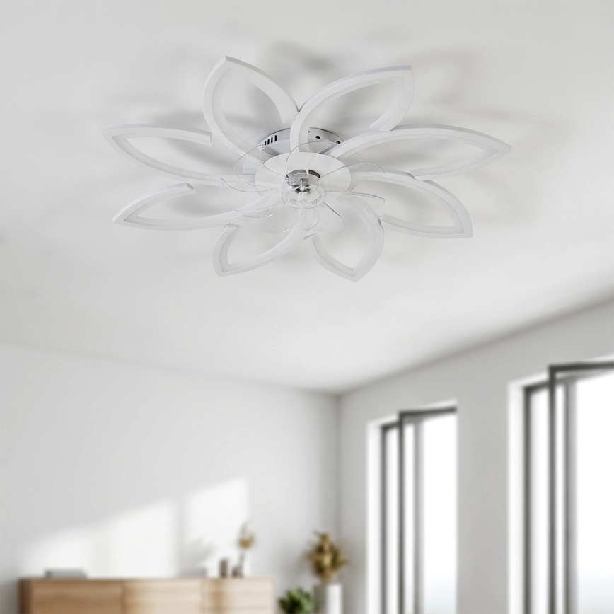 Brilagi - hämardatav LED-laeventilaator LED/43W/230V Ø 90 cm valge + kaugjuhtimispult