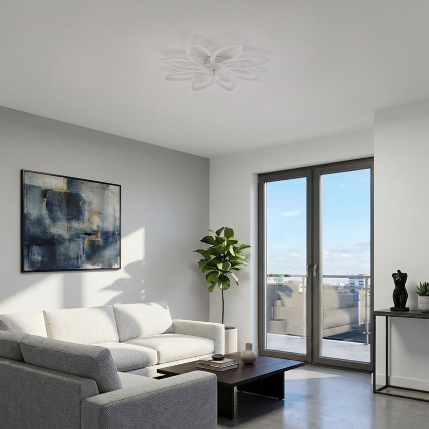 Brilagi - hämardatav LED-laeventilaator LED/43W/230V Ø 90 cm valge + kaugjuhtimispult