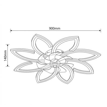 Brilagi - hämardatav LED-laeventilaator LED/43W/230V Ø 90 cm valge + kaugjuhtimispult