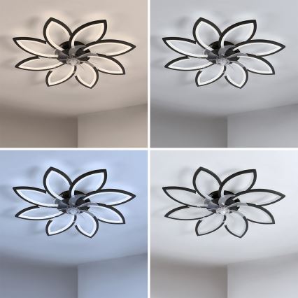 Brilagi - hämardatav LED-laeventilaator LED/43W/230V läbimõõt 90 cm must + kaugjuhtimispult
