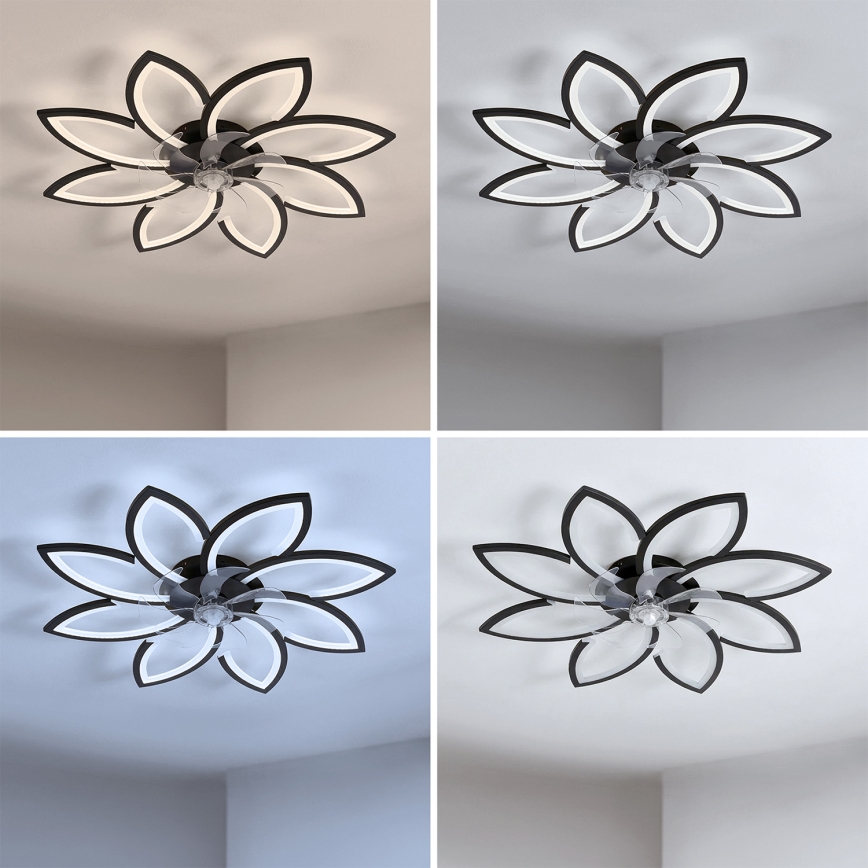 Brilagi - hämardatav LED-laeventilaator LED/43W/230V läbimõõt 90 cm must + kaugjuhtimispult