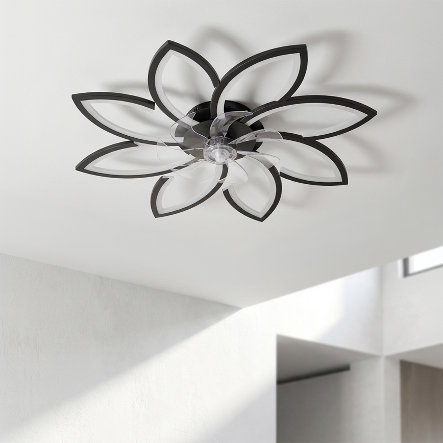 Brilagi - hämardatav LED-laeventilaator LED/43W/230V läbimõõt 90 cm must + kaugjuhtimispult