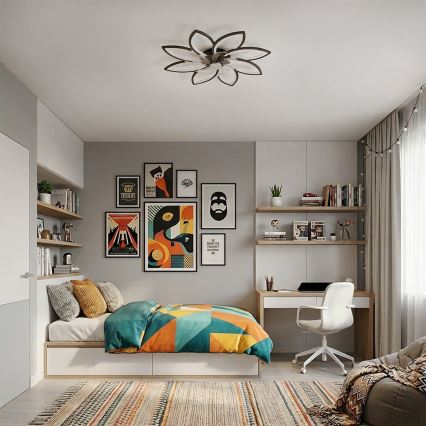 Brilagi - hämardatav LED-laeventilaator LED/43W/230V läbimõõt 90 cm must + kaugjuhtimispult