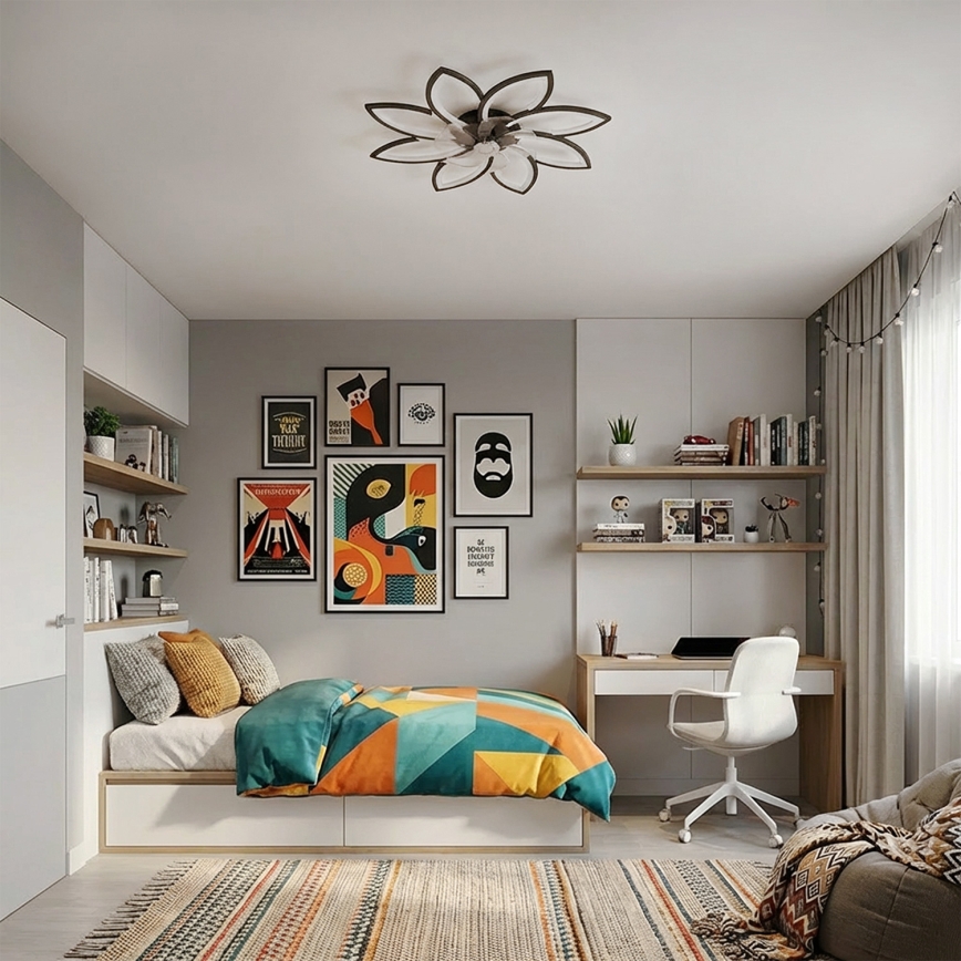 Brilagi - hämardatav LED-laeventilaator LED/43W/230V läbimõõt 90 cm must + kaugjuhtimispult