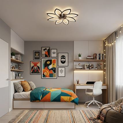Brilagi - hämardatav LED-laeventilaator LED/43W/230V läbimõõt 90 cm must + kaugjuhtimispult