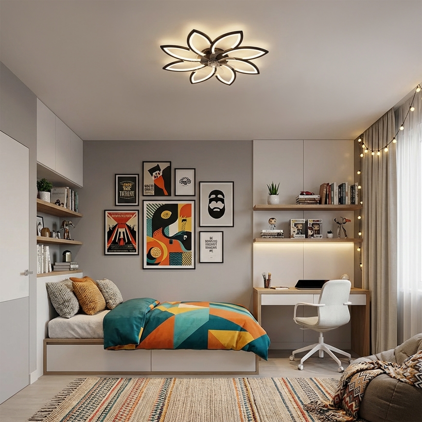 Brilagi - hämardatav LED-laeventilaator LED/43W/230V läbimõõt 90 cm must + kaugjuhtimispult