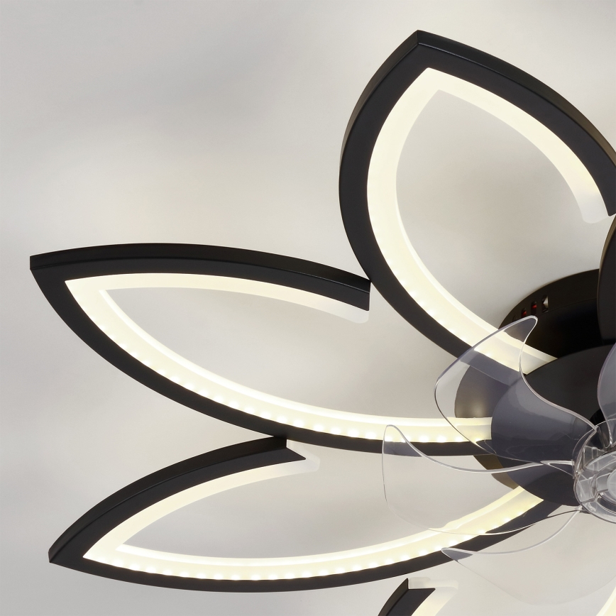 Brilagi - hämardatav LED-laeventilaator LED/43W/230V läbimõõt 90 cm must + kaugjuhtimispult