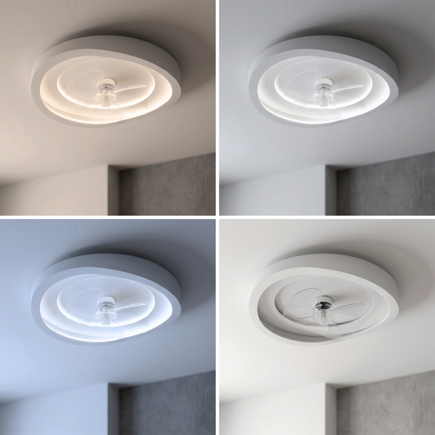 Brilagi - LED-hämardatav laeventilaator, 80 W, 230 V, läbimõõt 50 cm, valge + kaugjuhtimispult