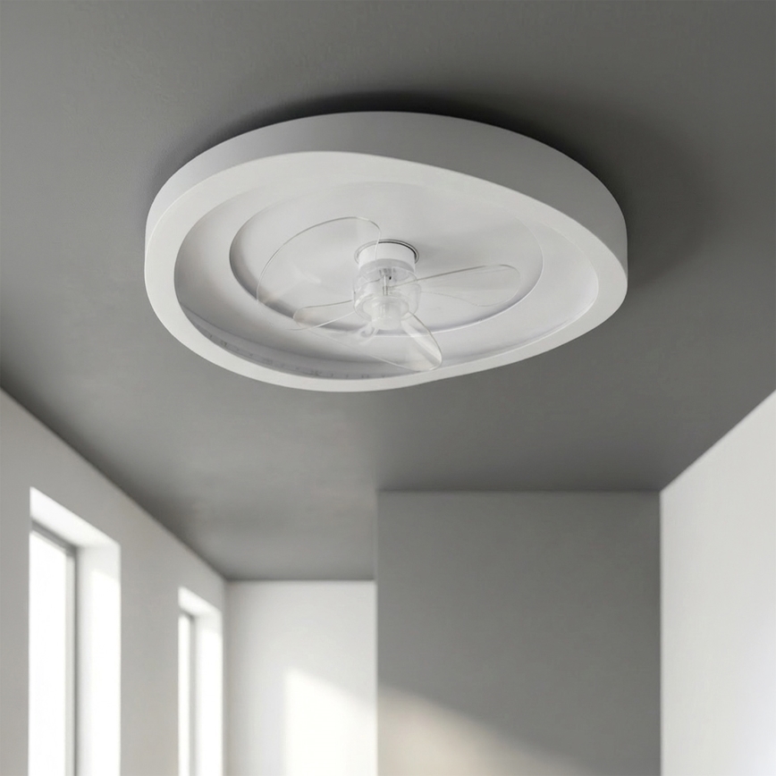 Brilagi - LED-hämardatav laeventilaator, 80 W, 230 V, läbimõõt 50 cm, valge + kaugjuhtimispult