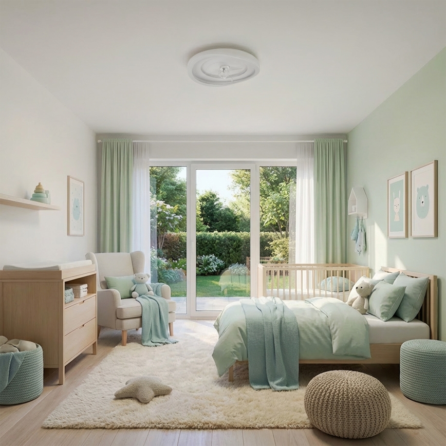 Brilagi - LED-hämardatav laeventilaator, 80 W, 230 V, läbimõõt 50 cm, valge + kaugjuhtimispult