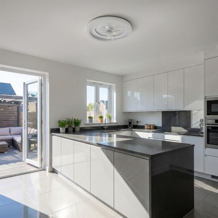 Brilagi - LED-hämardatav laeventilaator, 80 W, 230 V, läbimõõt 50 cm, valge + kaugjuhtimispult