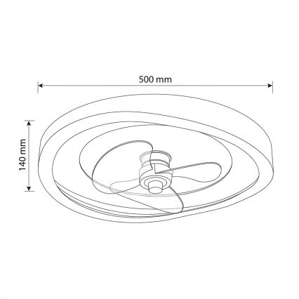Brilagi - LED-hämardatav laeventilaator, 80 W, 230 V, läbimõõt 50 cm, valge + kaugjuhtimispult