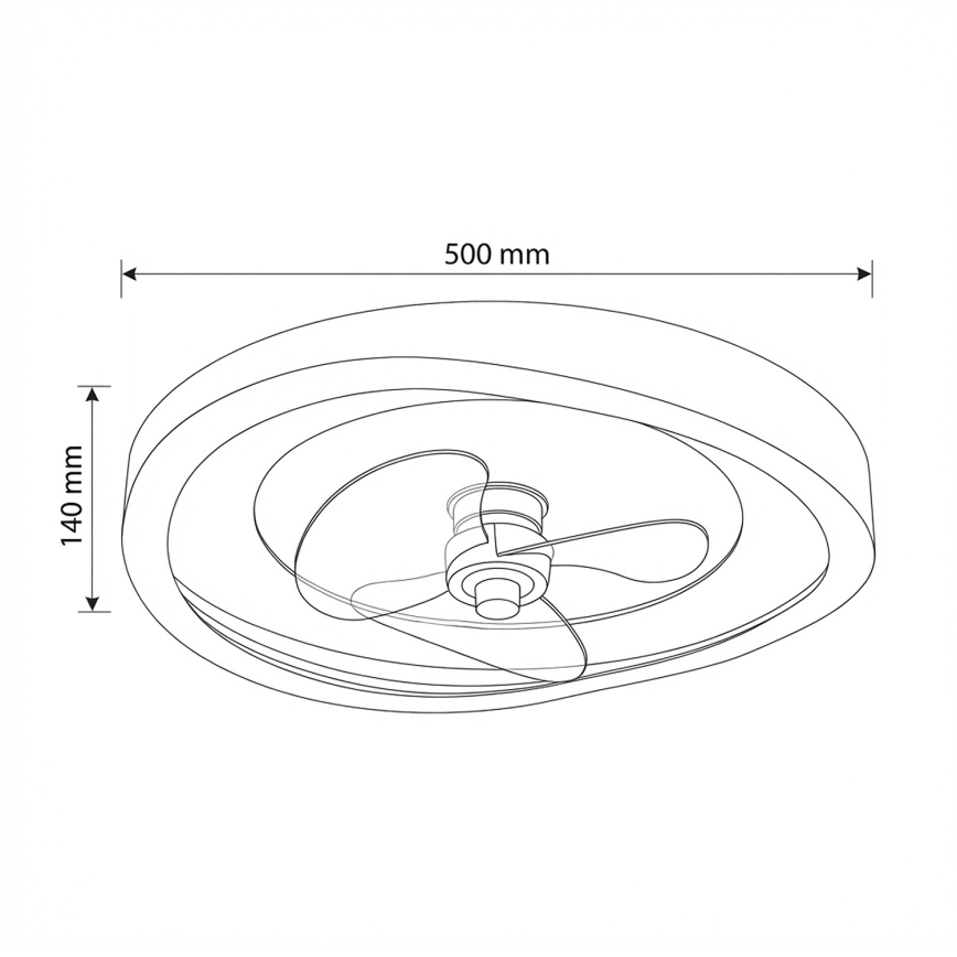 Brilagi - LED-hämardatav laeventilaator, 80 W, 230 V, läbimõõt 50 cm, valge + kaugjuhtimispult