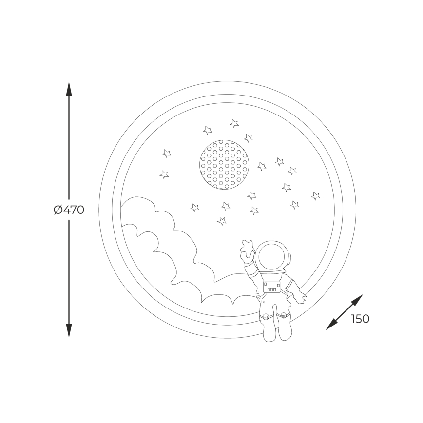 Brilagi - hämardatav LED laevalgusti lastele LED/42W/230V 3000/5700K astronaut