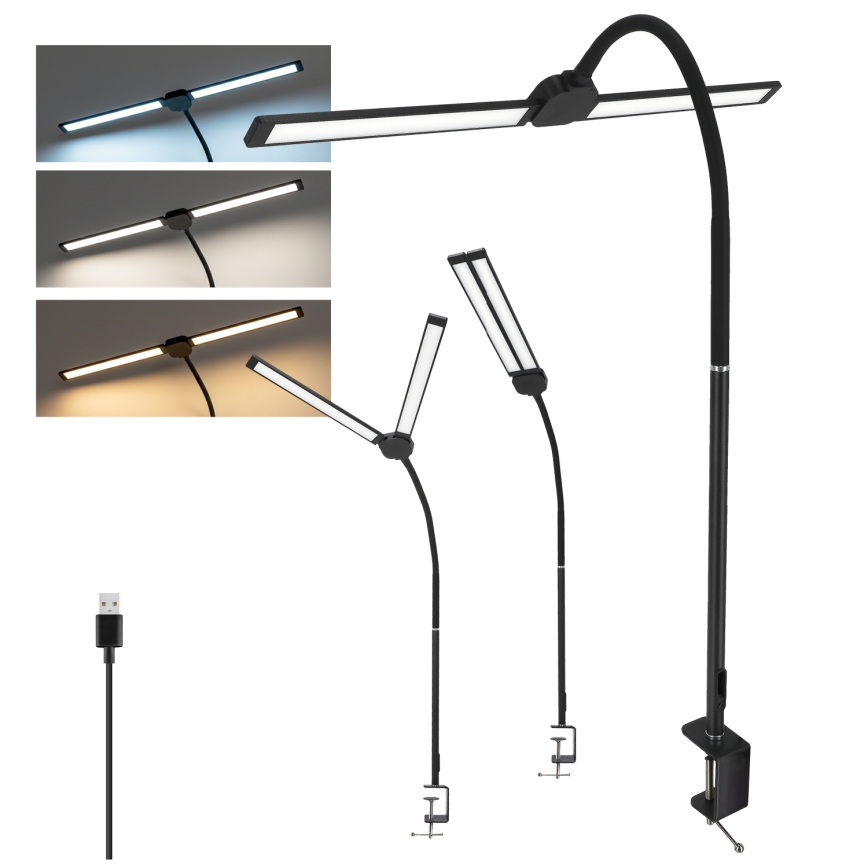 BRILAGI - hämardatav LED-laualamp USB VARIO LED/14W/5V 3000-6000K must