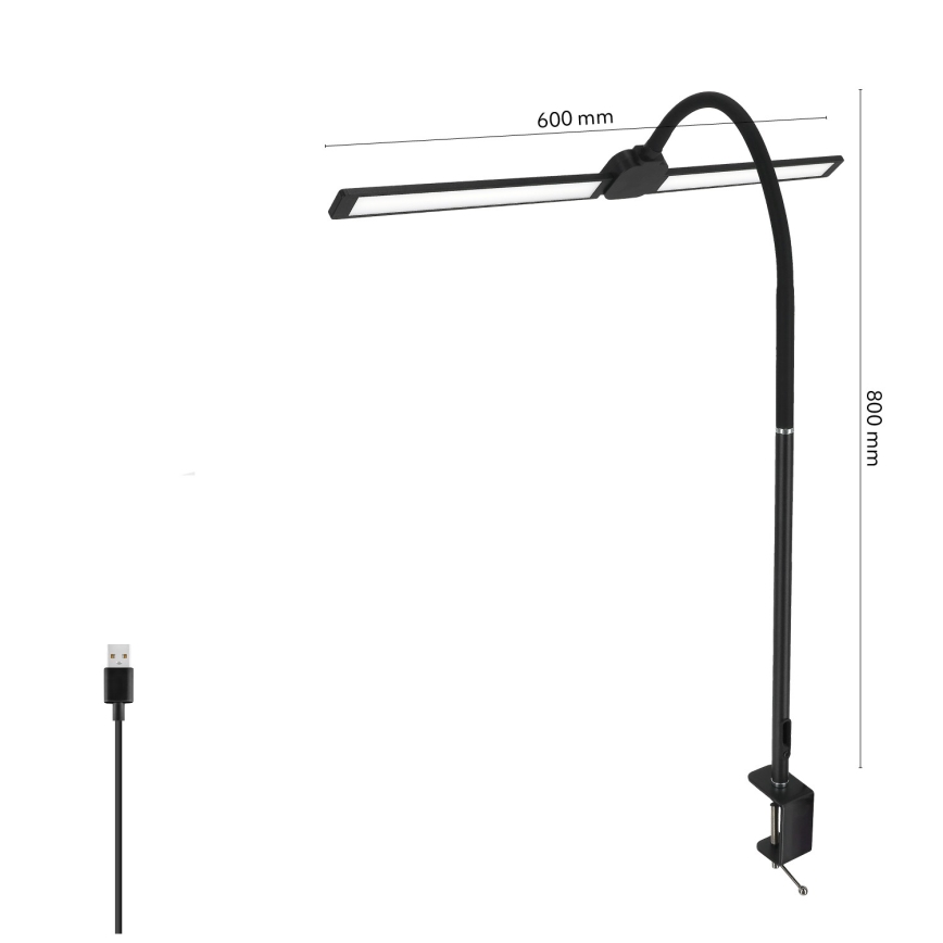 BRILAGI - hämardatav LED-laualamp USB VARIO LED/14W/5V 3000-6000K must