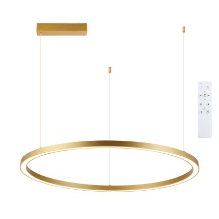 Brilagi - hämardatav LED-lühter PORTOFINO riputuskaabliga, 60 W, 230 V, 3000–6000 K, Ø 80 cm, kuldne + kaugjuhtimispult