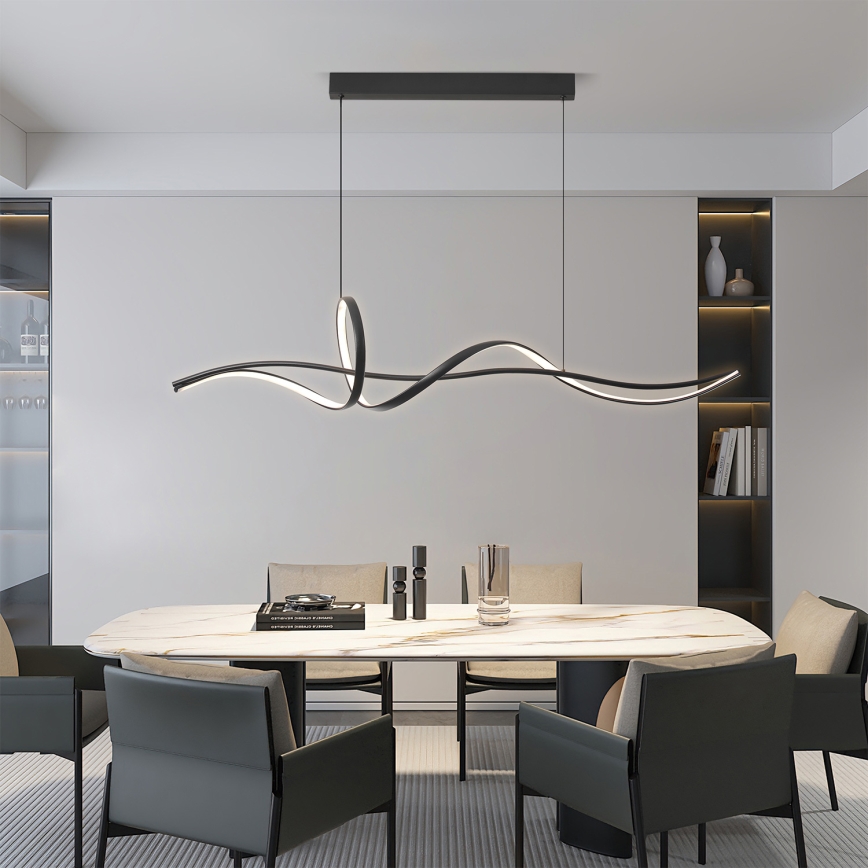 Brilagi - hämardatav LED-rippvalgusti kaabliga SIGNATURE LED/55W/230V 3000-6000K 120x23 cm must + kaugjuhtimispult
