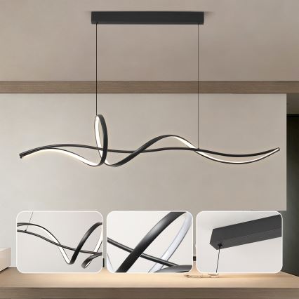 Brilagi - hämardatav LED-rippvalgusti kaabliga SIGNATURE LED/55W/230V 3000-6000K 120x23 cm must + kaugjuhtimispult