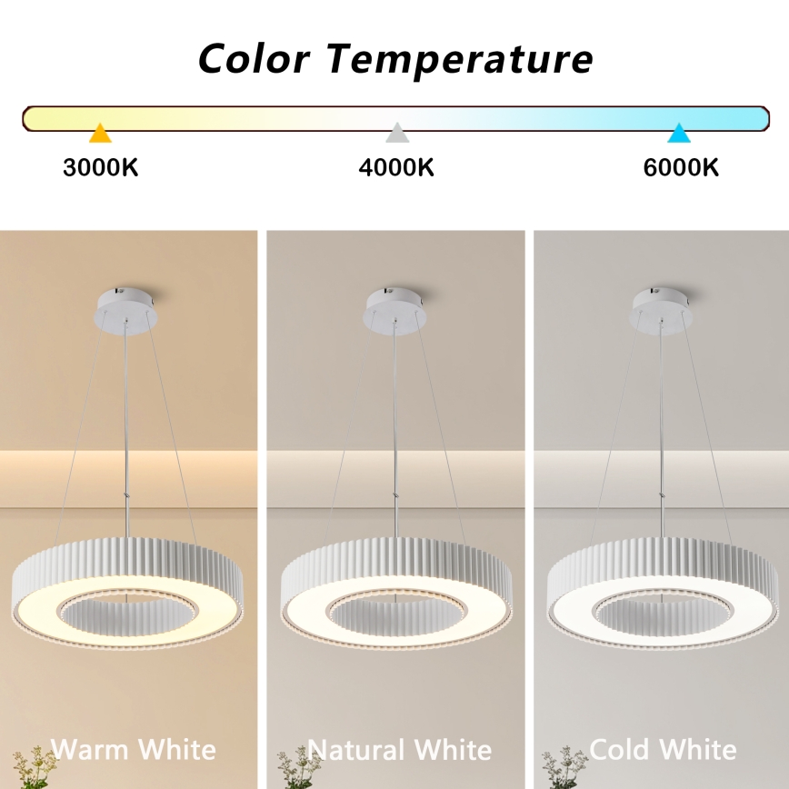 Brilagi - LED hämardatav rippvalgusti kaabliga LUMIX LED/48W/230V 3000-6000K valge läbimõõt 50 cm + kaugjuhtimispult