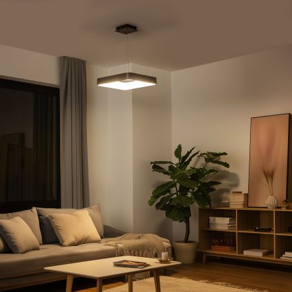 Brilagi - LED-hämardatav rippvalgusti kaablil FALCON II LED/80W/230V 3000-6500K 40x40 cm must + kaugjuhtimispult