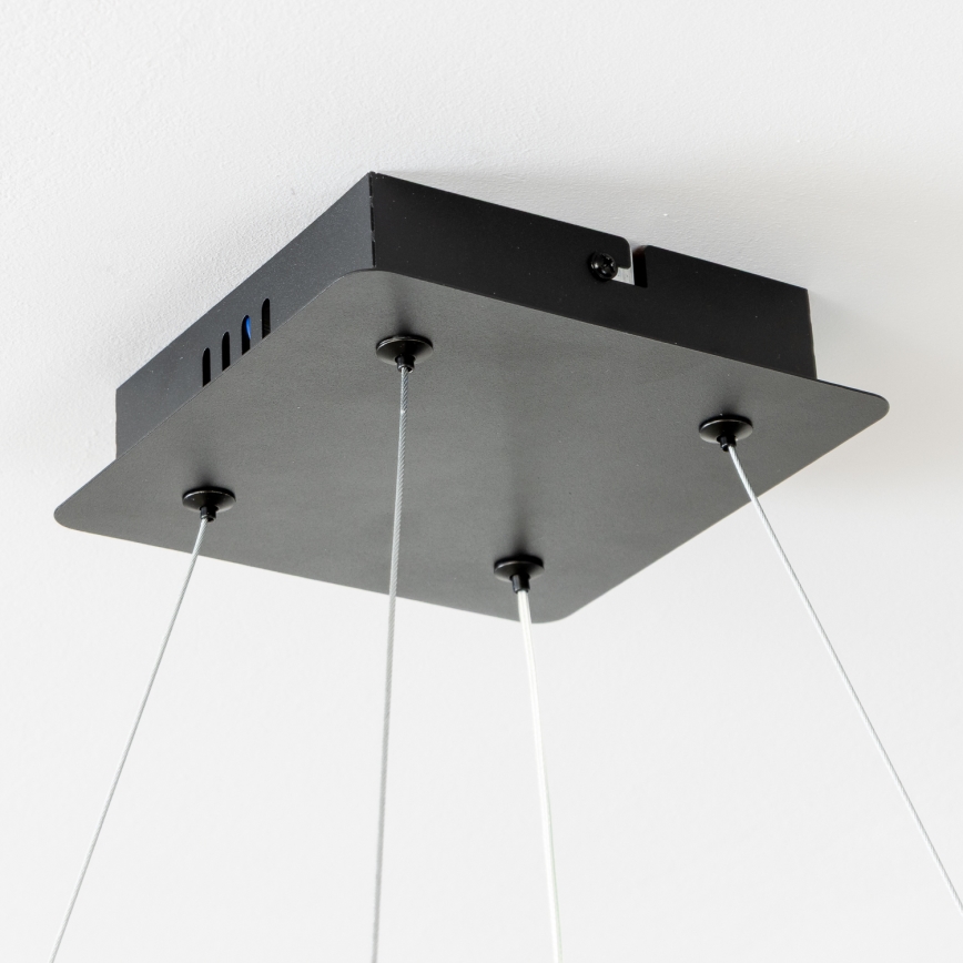 Brilagi - LED-hämardatav rippvalgusti kaablil FALCON II LED/80W/230V 3000-6500K 40x40 cm must + kaugjuhtimispult