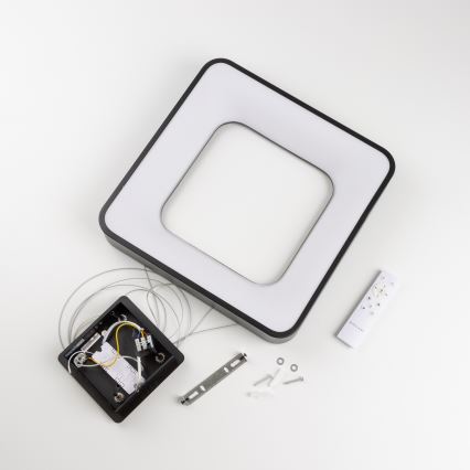 Brilagi - LED-hämardatav rippvalgusti kaablil FALCON II LED/80W/230V 3000-6500K 40x40 cm must + kaugjuhtimispult