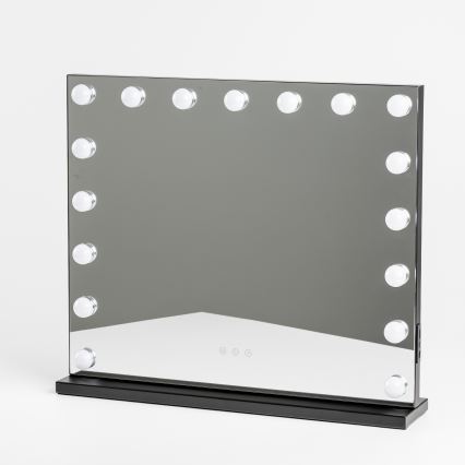 BRILAGI - hämardatav LED-meigipeegel HOLLYWOOD LED/15W/230V CCT + 2x USB 60x50 cm must