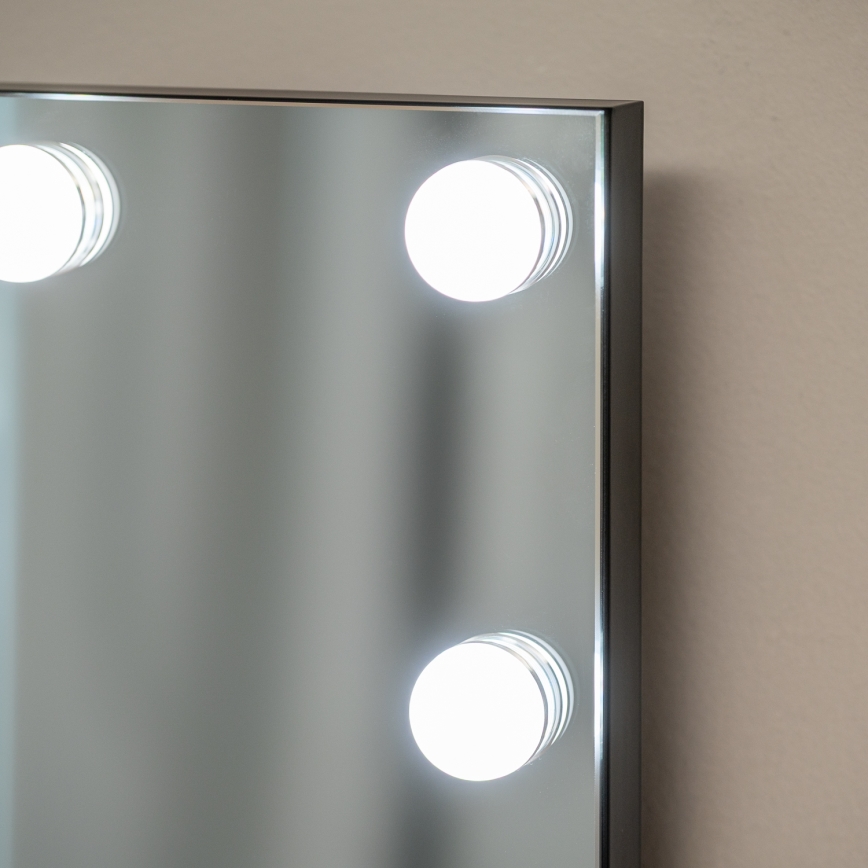BRILAGI - hämardatav LED-meigipeegel HOLLYWOOD LED/15W/230V CCT + 2x USB 60x50 cm must