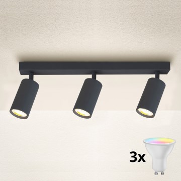 Brilagi - hämardatav LED-punktvalgusti SELE 3xGU10/6W/230V 3000K antratsiit