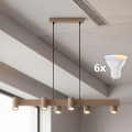BRILAGI - Hämardatav LED RGBW ripplühter kaabliga SELE 6xGU10/6,5W/230V 2700-6500K beež + kaugjuhtimispult