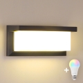 Brilagi - hämardatav LED RGBW välisseinavalgusti BRICKY 1xE27/9W/230V 2700-6500K antratsiit IP54
