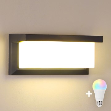 Brilagi - hämardatav LED RGBW välisseinavalgusti BRICKY 1xE27/9W/230V 2700-6500K antratsiit IP54