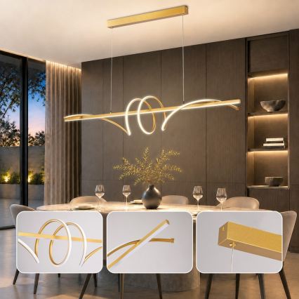 BRILAGI - LED Hämardatav rippvalgusti kaablil SIGNATURE LED/50W/230V 3000-6000K 120 cm kuldne + kaugjuhtimispult